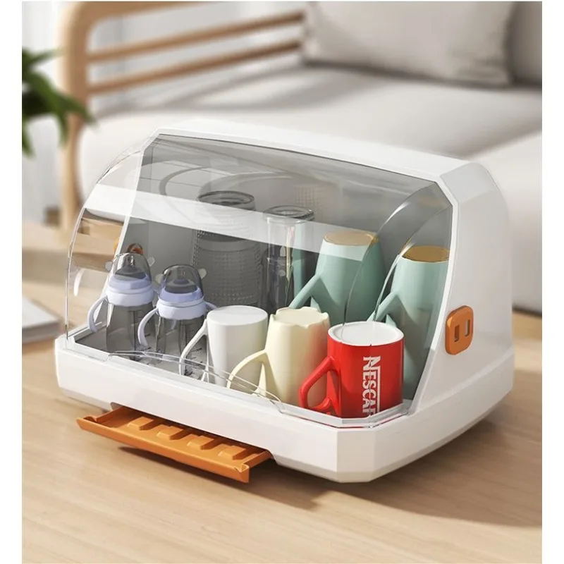 

Modern Simple Desktop Water Cup Storage Rack Coffee Cup Storage Box Dust and Insect Proof Glass Cup Tray Tea Cup Drain Shelf