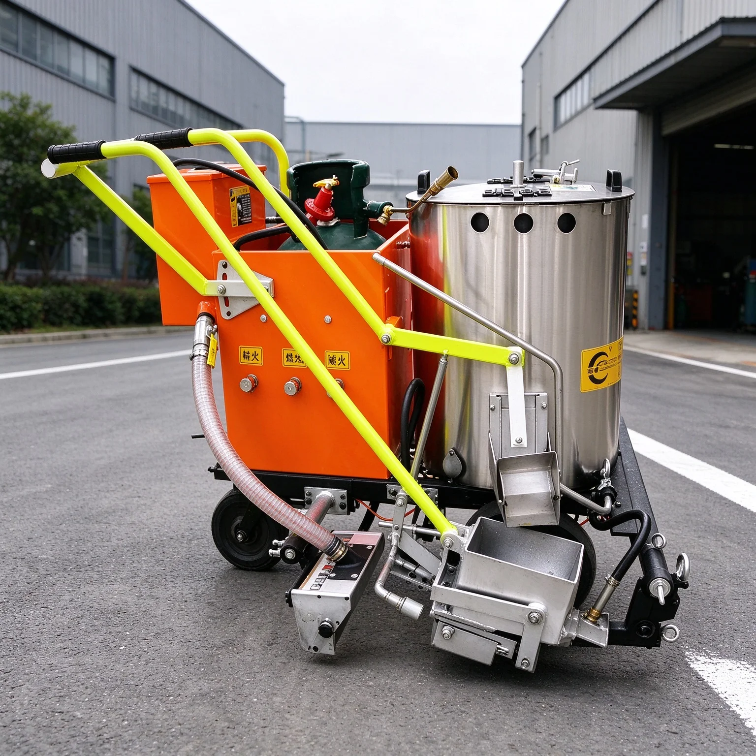 Walk Behind Cold Spray Road Marking Machine Airless Sprayer For School Playground Sports Court Line Drawing