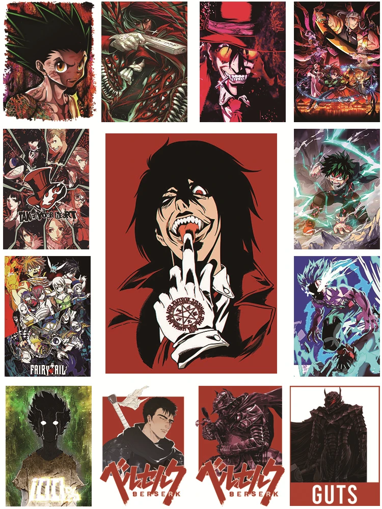 Anime Hellsing Alucard Killua fusible clothing Sticker Patches for clothes DIY Sewing Decoration heat transfer vinyl