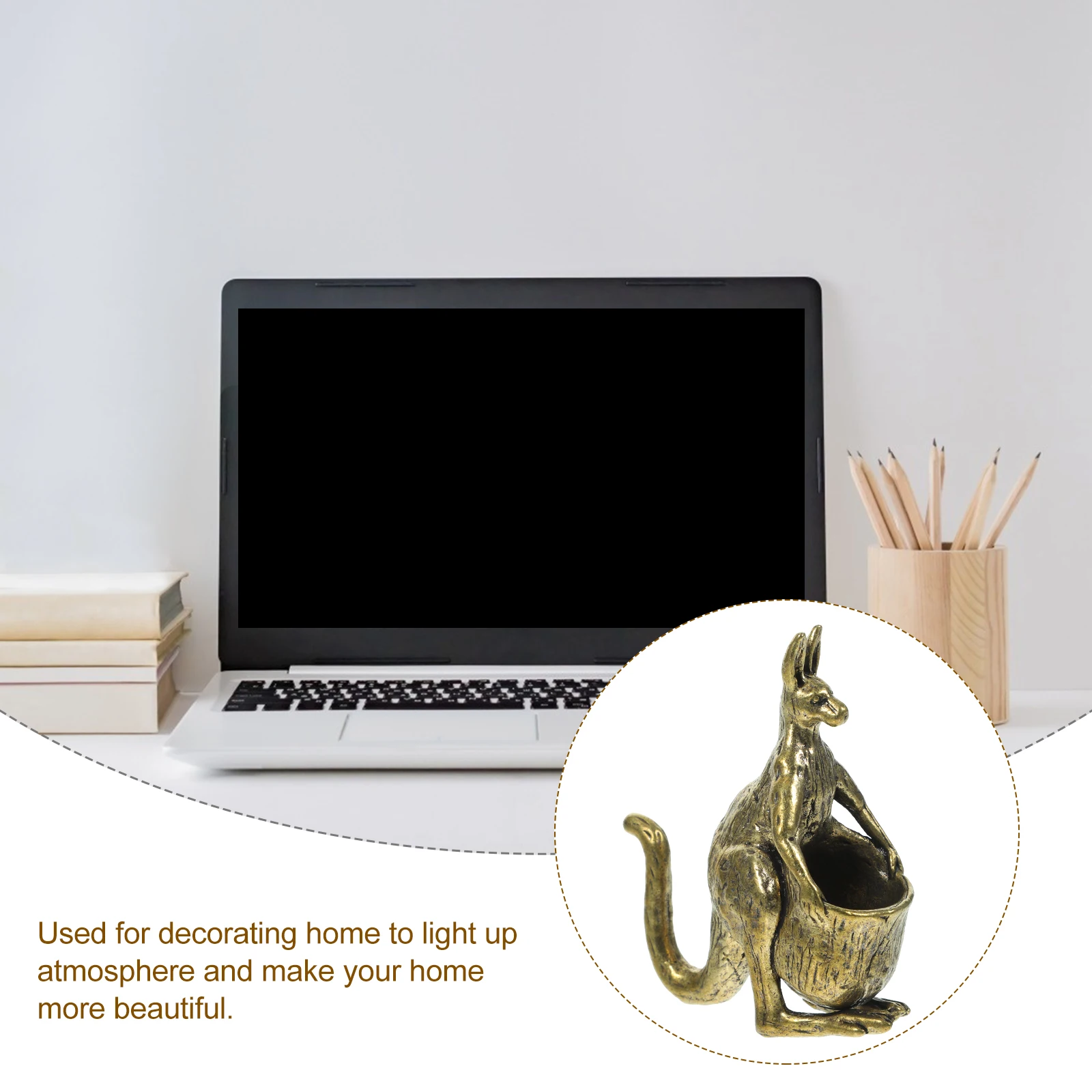 

Kangaroo Statue Miniature Home Lifelike Kangaroo Statue Decor Desk Ornament Tea Pet Vintage Animal Sculpture Retro