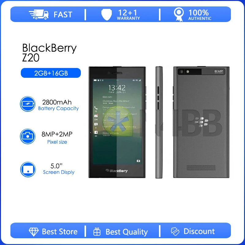 Blackberry Leap-teléfono inteligente Z20 reacondicionado, dispositivo con pantalla táctil 4G de 5,0 pulgadas, doble núcleo, 2GB de RAM, ROM 16GB de, cámara de 8MP, Envío Gratis