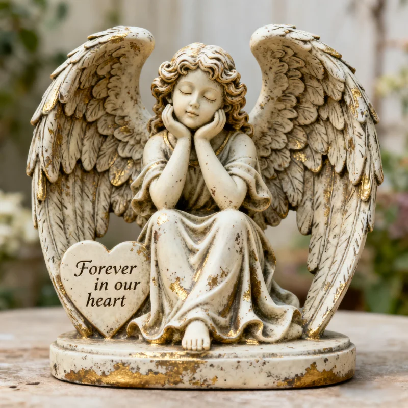 Creative Angel Tombstone Courtyard Garden Cemetery Resin Craft Angel Monument