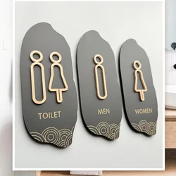 Men's and Women's Washroom Signage Acrylic Signage Toilet Bathroom Signage Warm Tips Stickers Door Signs Mall Restaurant Hotel