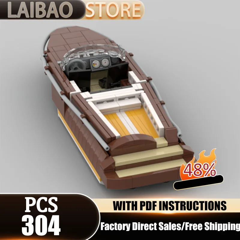 

Yacht Speedboat Model Moc Building Blocks Cruiser Speedboat Model Technology Bricks Christmas Assembly Toys Constructrion Gifts