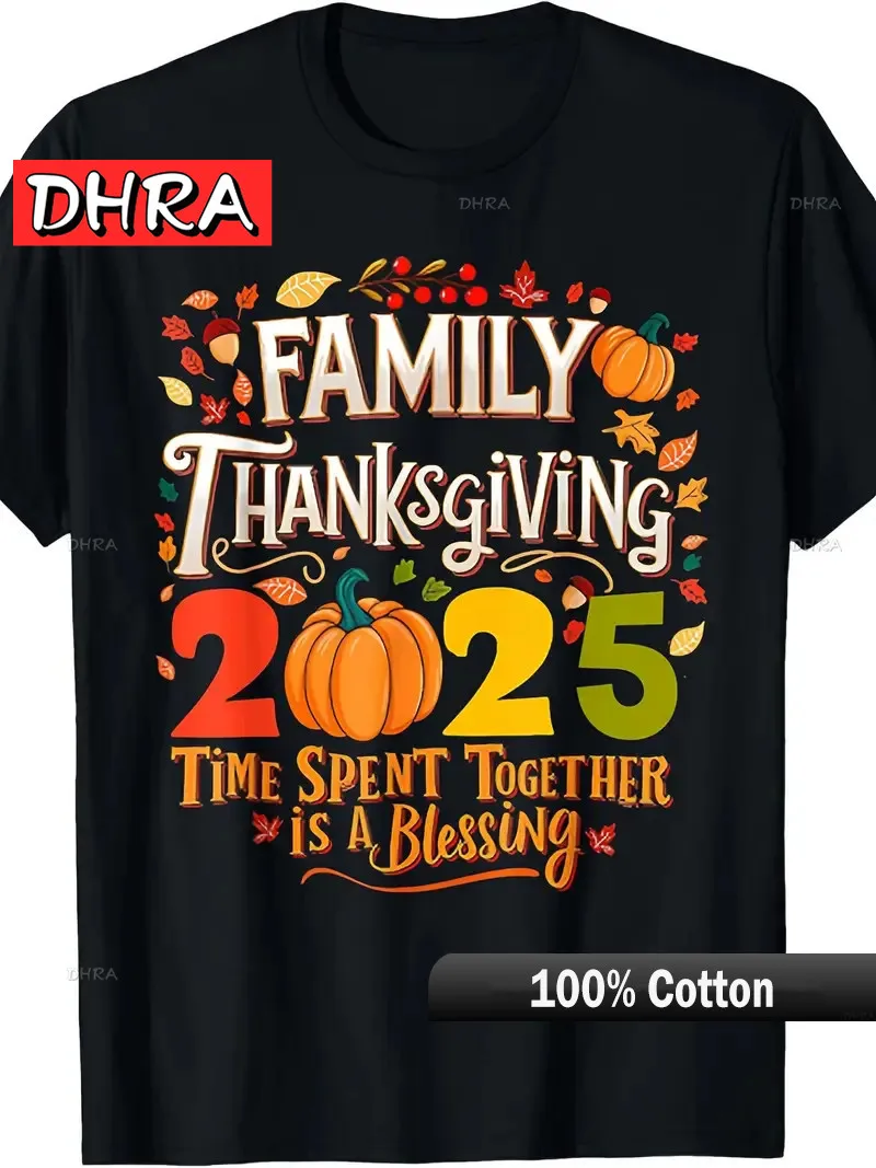 الأسرة الشكر 2025 مطابقة تي شيرت خمر الجرافيك تركيا تصميم تيز القمم لعطلة نهاية الأسبوع نمط تي شيرت Hombre مخصص