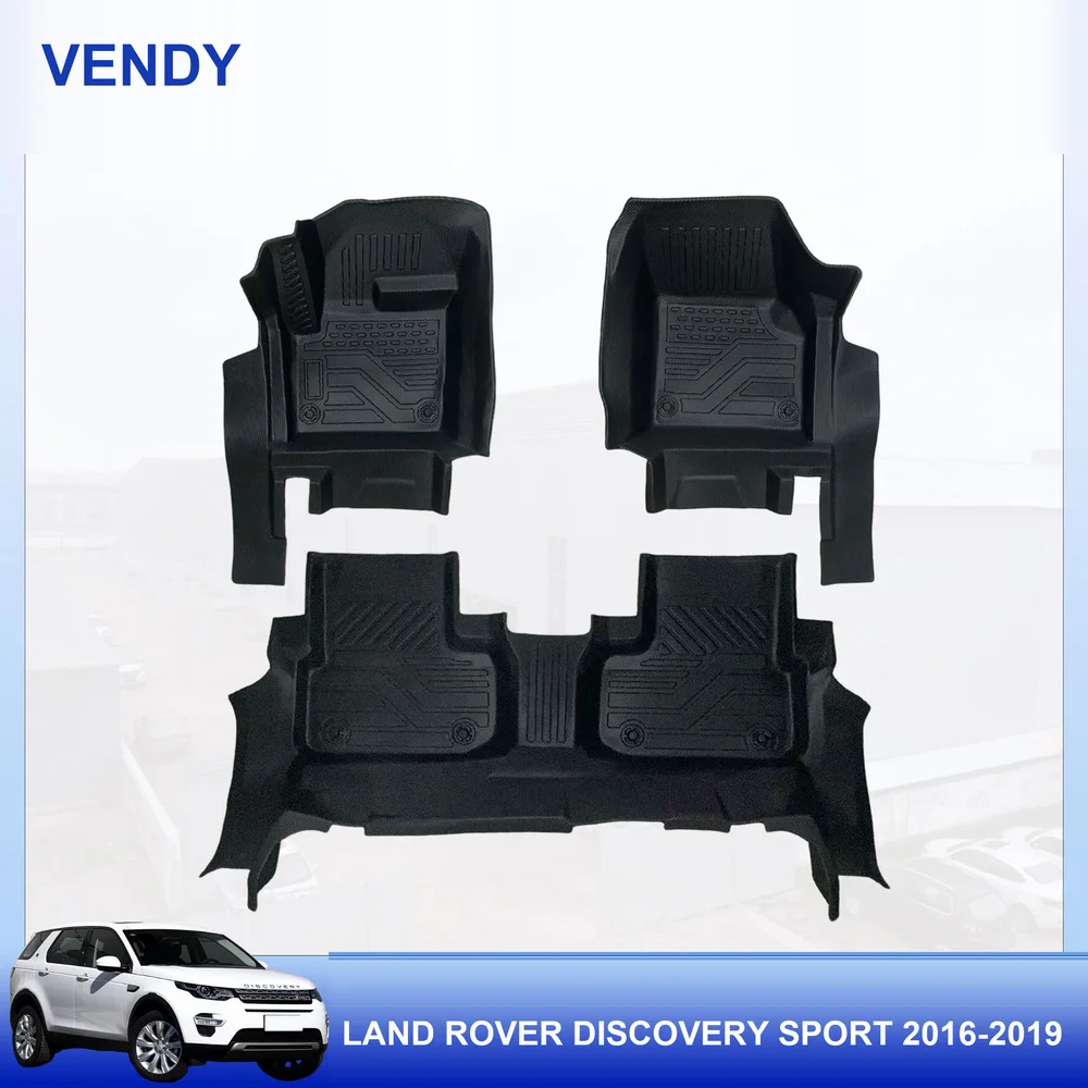 TPE Car Floor Mats Custom Fit for Land Rover Discovery Sport 2016-2019 LHD Full Set All Weather Waterproof Easy to Clean