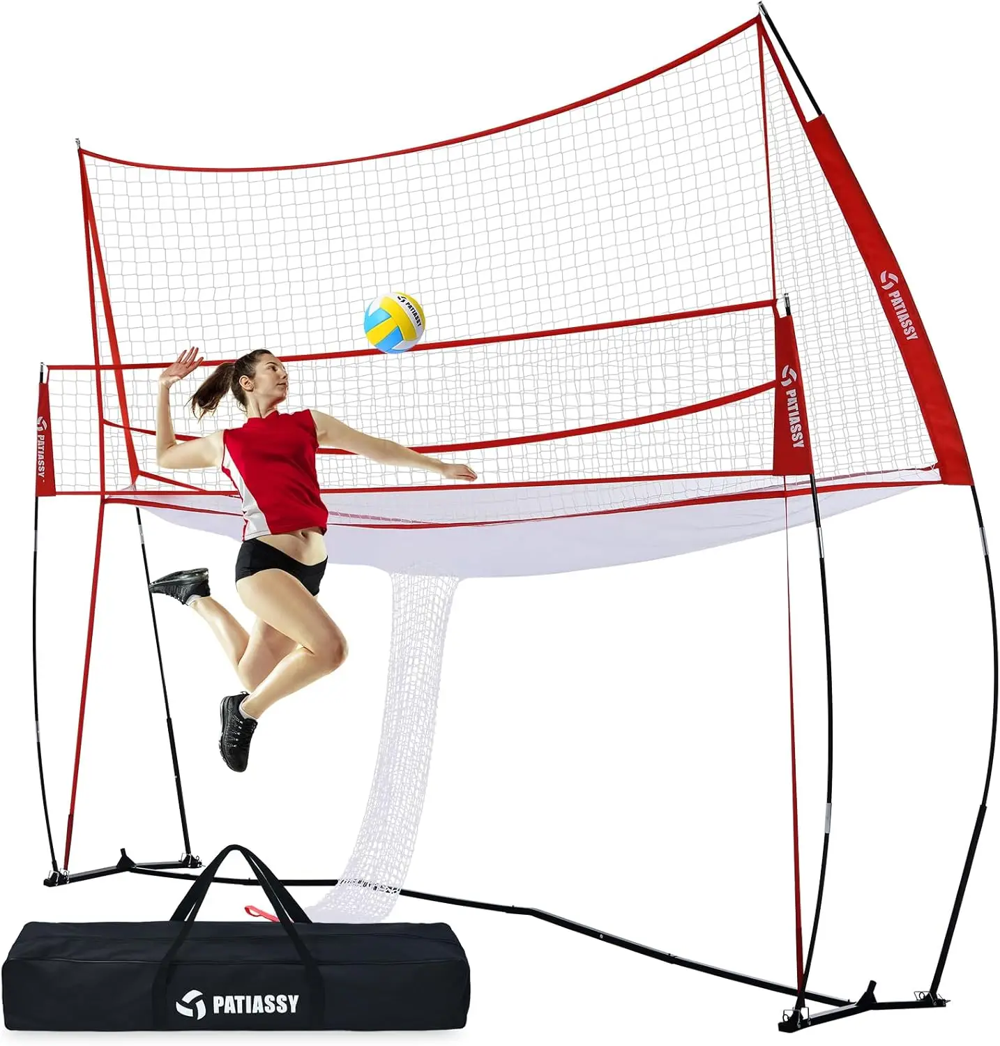 

Training Equipment Net for Indoor Outdoor Use Volleyball Practice Net Great for Serving and Dunking Drills with Easy Setup