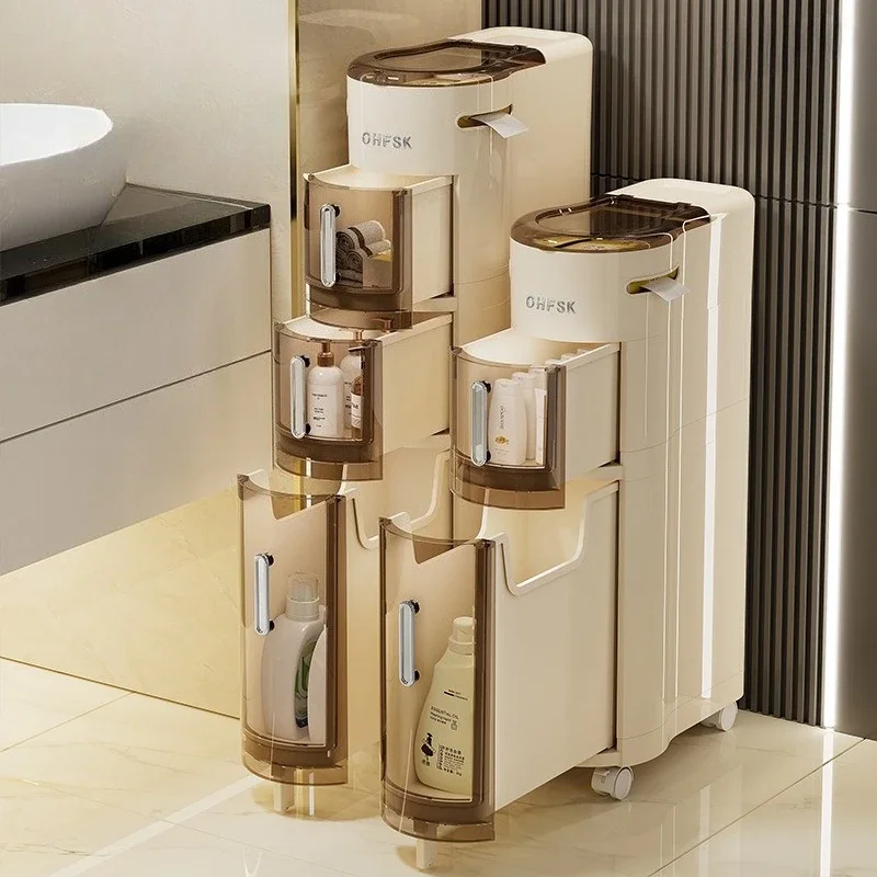 Narrow Storage Cabinet Movable Trolley Organize Cabinet Multifunctional Classification Household Storage Cabinets Home Accessory