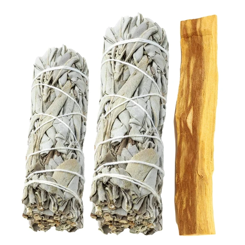 Leaf Bundle Smudges Herbs Wooden Wand for Home Cleansing Incense Fragrance Meditation Smudging Rituals