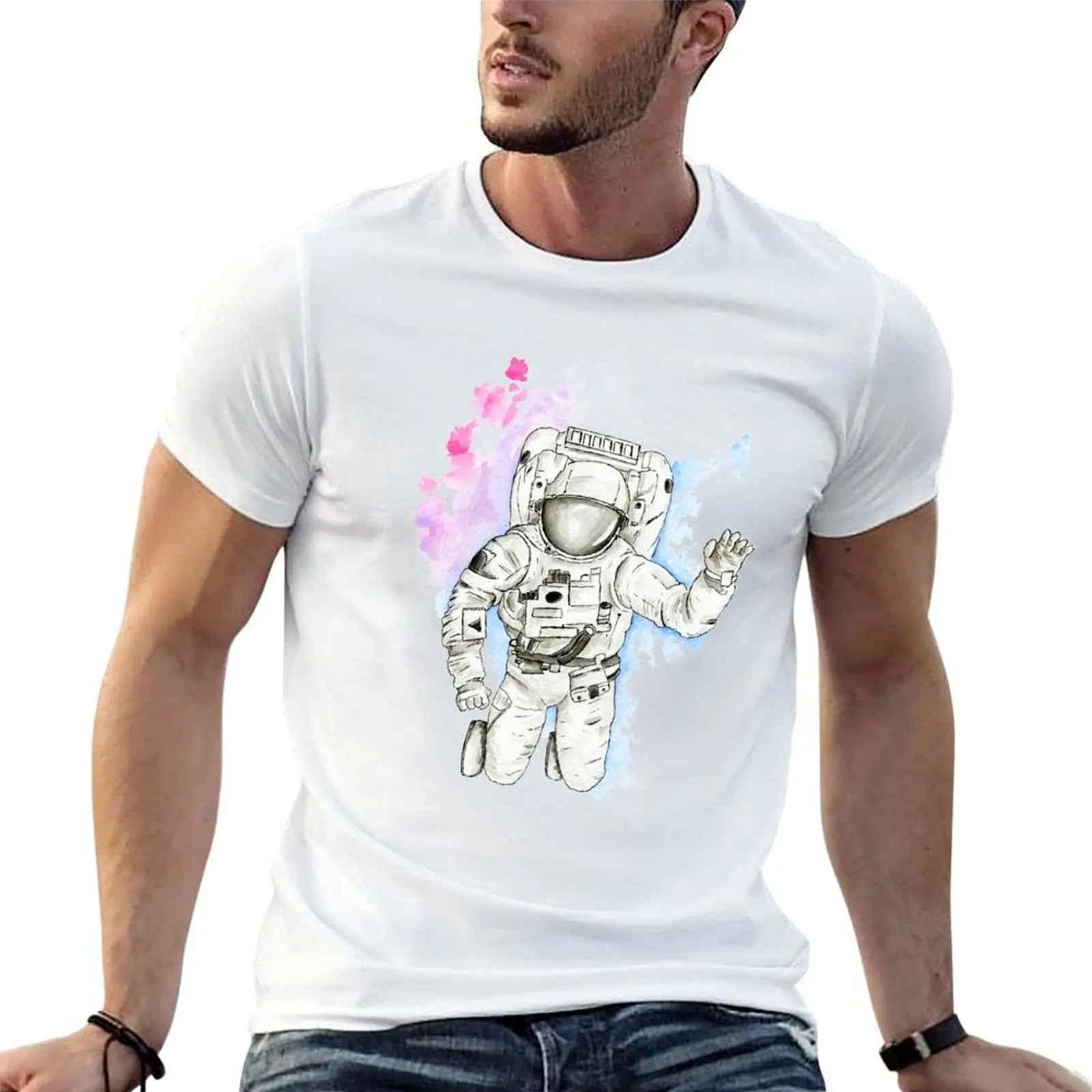 

Astronaut in Watercolour Nebula T-Shirt t shirts for man cotton soft t shirts for man pack cotton T-Shirt