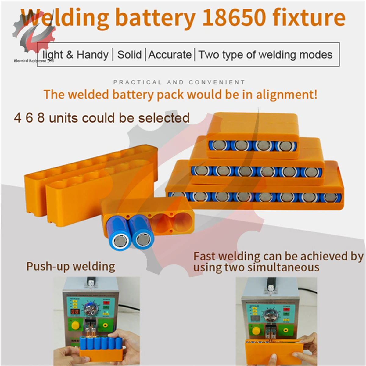 4/6/8 18650 Battery Fixture Fixed For Spot Welding Lithium Battery Pack Weld Fixture Spot Welder Welding Batteries Fixed Holder