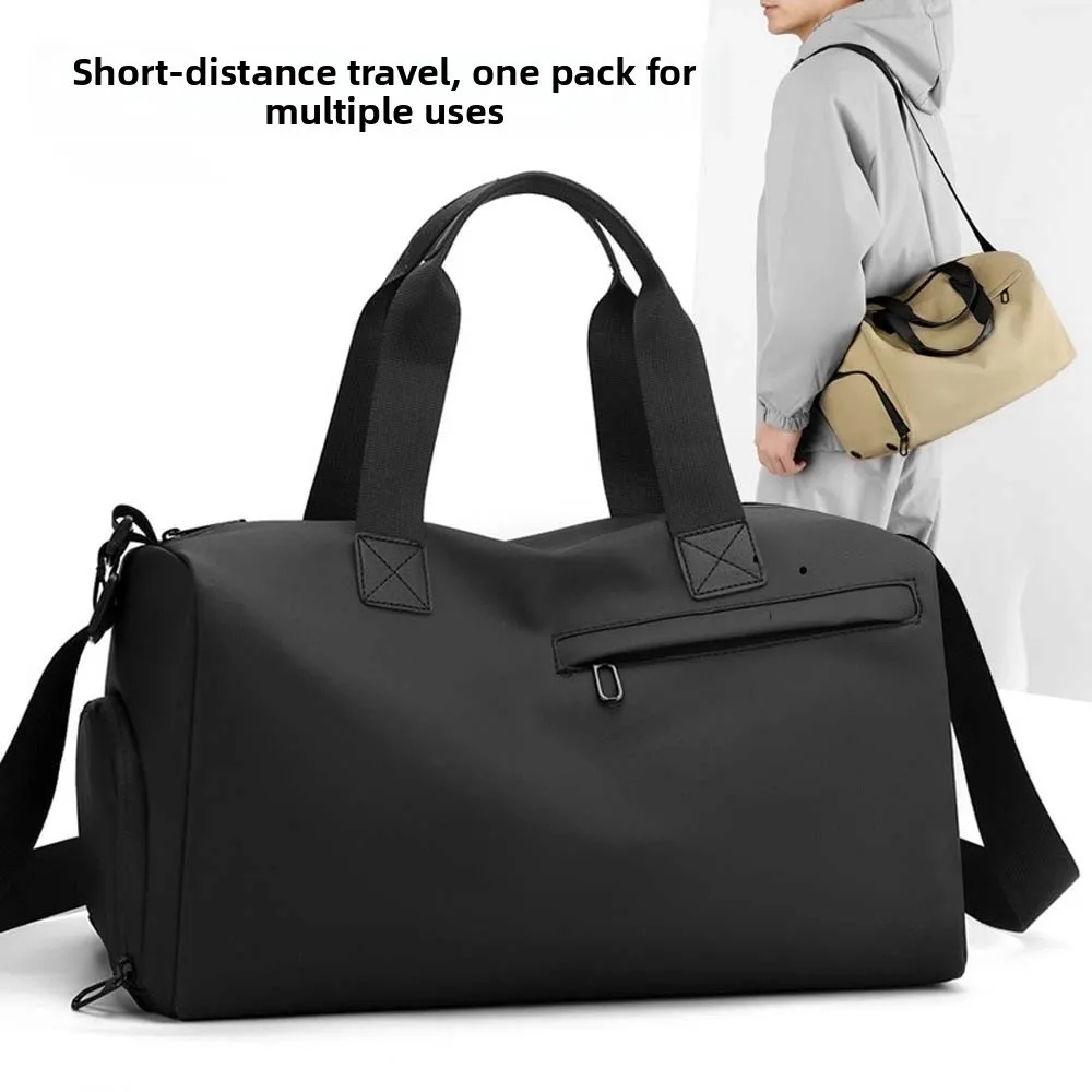 

High Density Fabric Unisex Travel Bag Dry Wet Separation Multi-functional Large Capacity Fitness Bag Solid Color Multi Layered