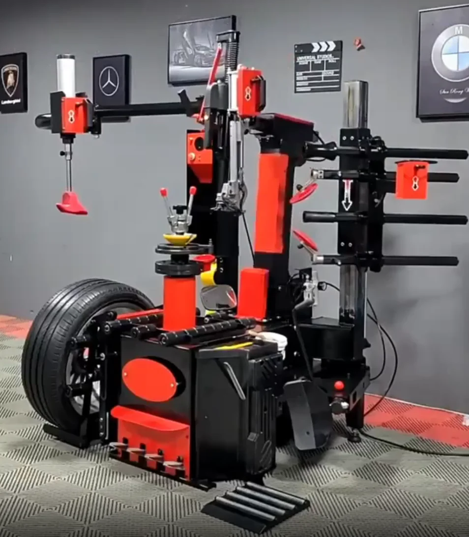 28-Inch Luxury Auto Non-Touch Tire Changer Machine with Full Auto Lifter Tire Picker No Pry Bar No Disc Swing Arm CE Certified