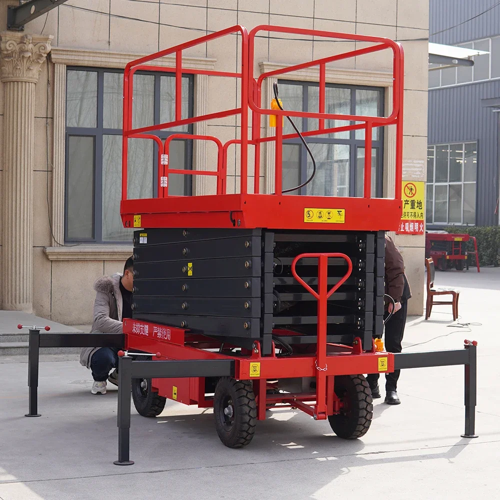 Crawler Mobile Scissor Lift 4m 6m 8m 10m 12m 14m 15m 16m 18m 20m 22m 24m 30m Electric All Terrain Scissor Lift Platform