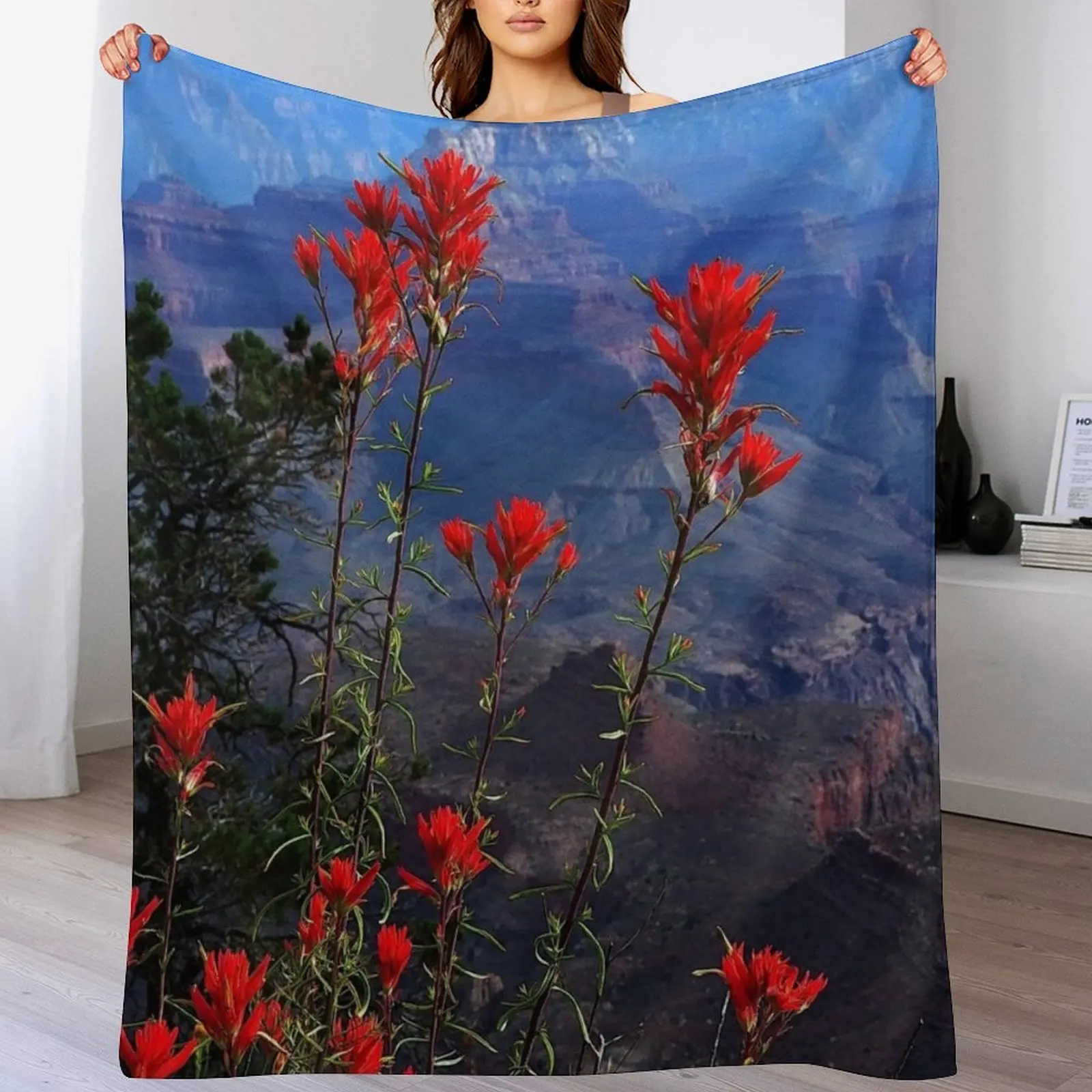 

Desert Paintbrush Wildflowers Grand Canyon Arizona Throw Blanket For Baby Softest Summer Beddings manga Blankets