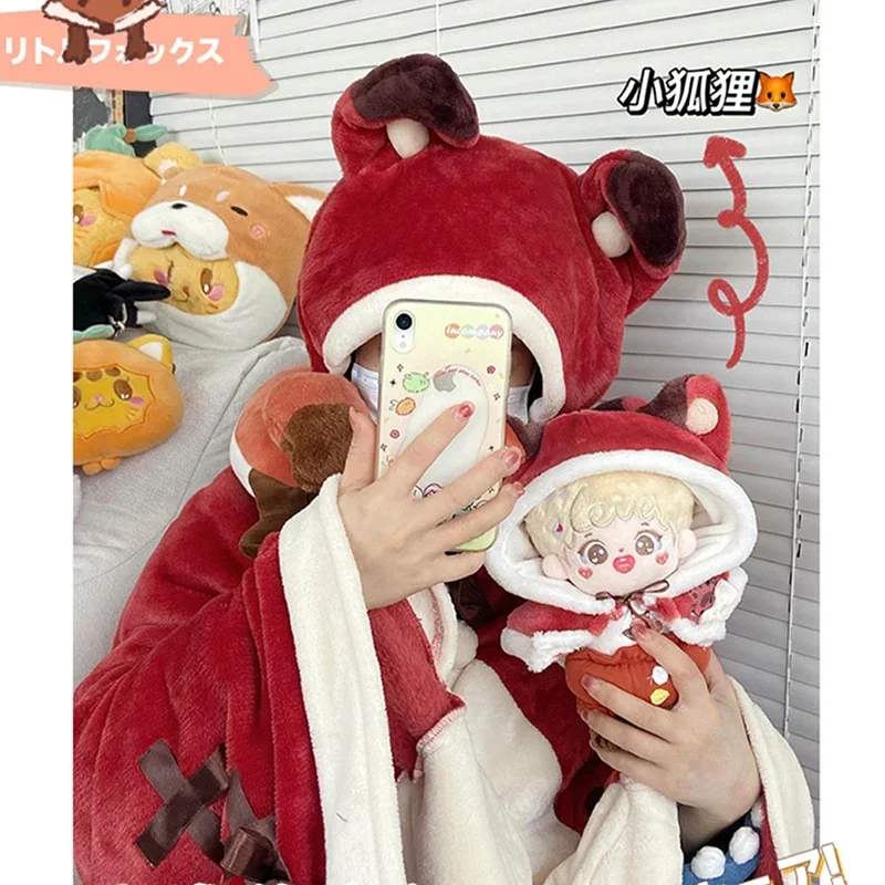 Vrouwen Nachtjapon Cartoon Vos Dames Nachtkledij Winter Vrouwen Pyjama Gown Mantel Gewaad Airconditioner Deken Lunchpauze Gewaden