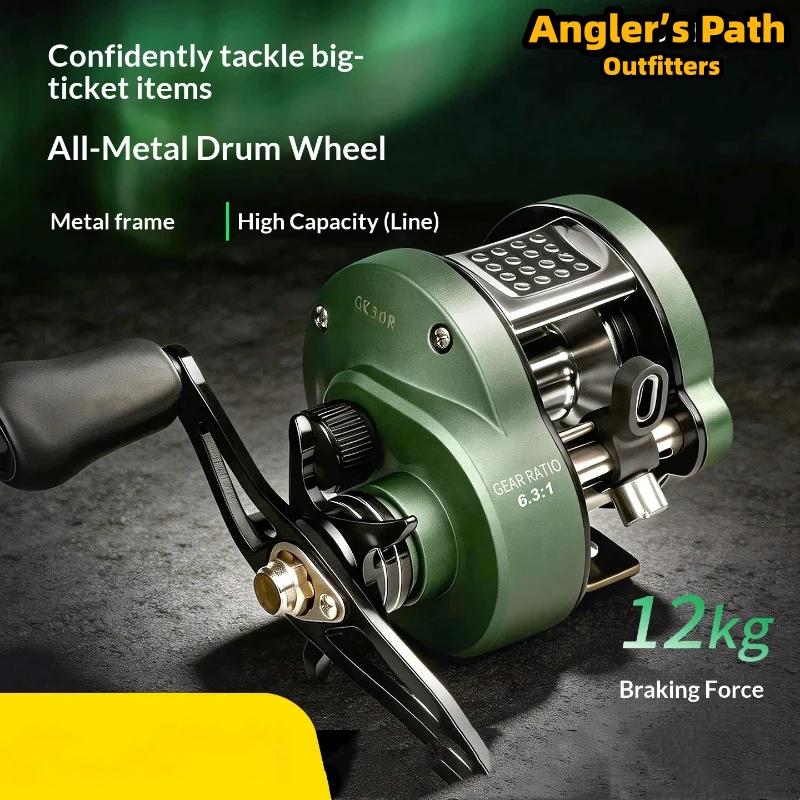 

Chiren Full Metal Drum Fishing Reel Large Capacity Spool 6 3 Gear Ratio Corrosion Resistant Anti Impact Long Casting For Fishing