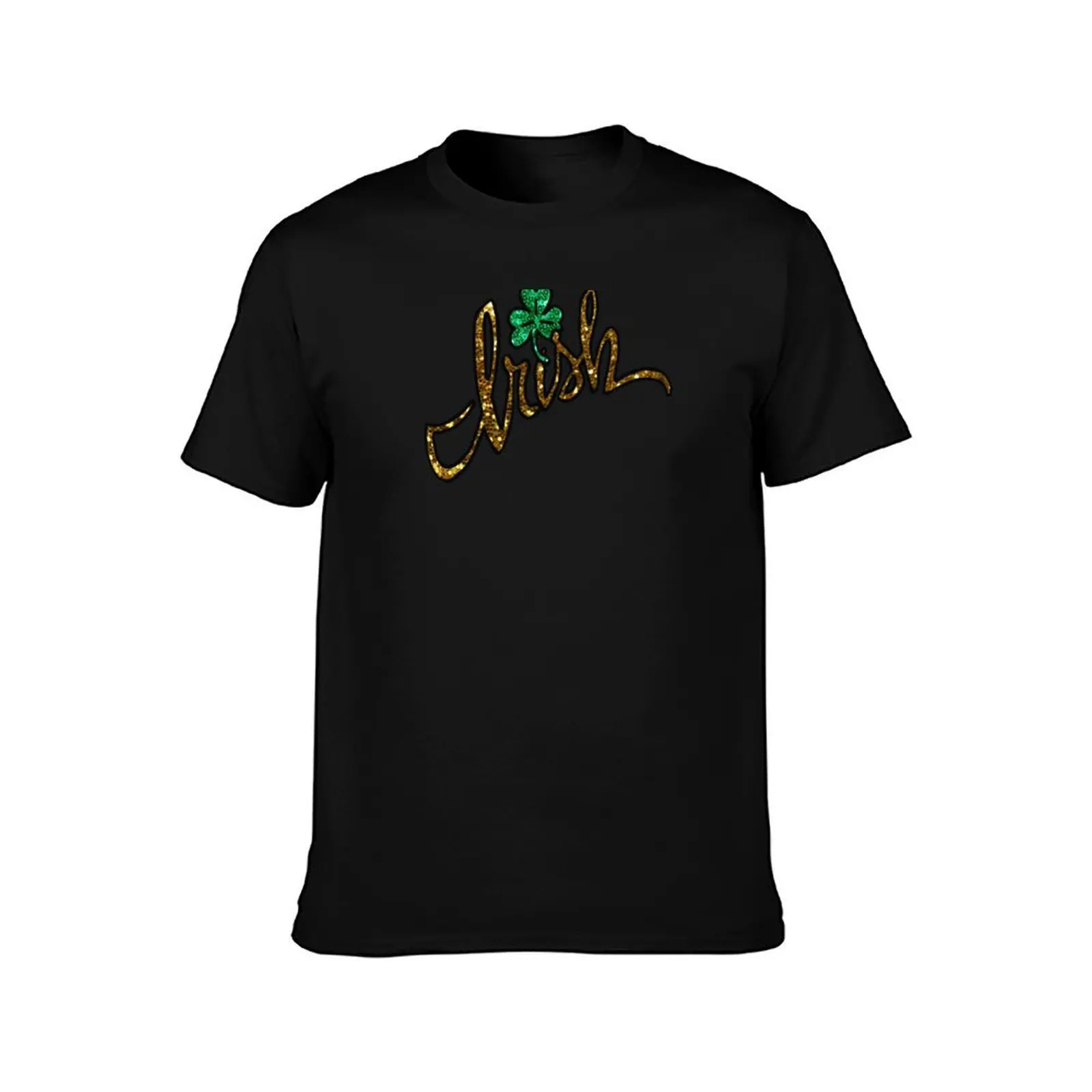 irish glitter print clover shamrock T-Shirt t shirts cotton 100% T-Shirt