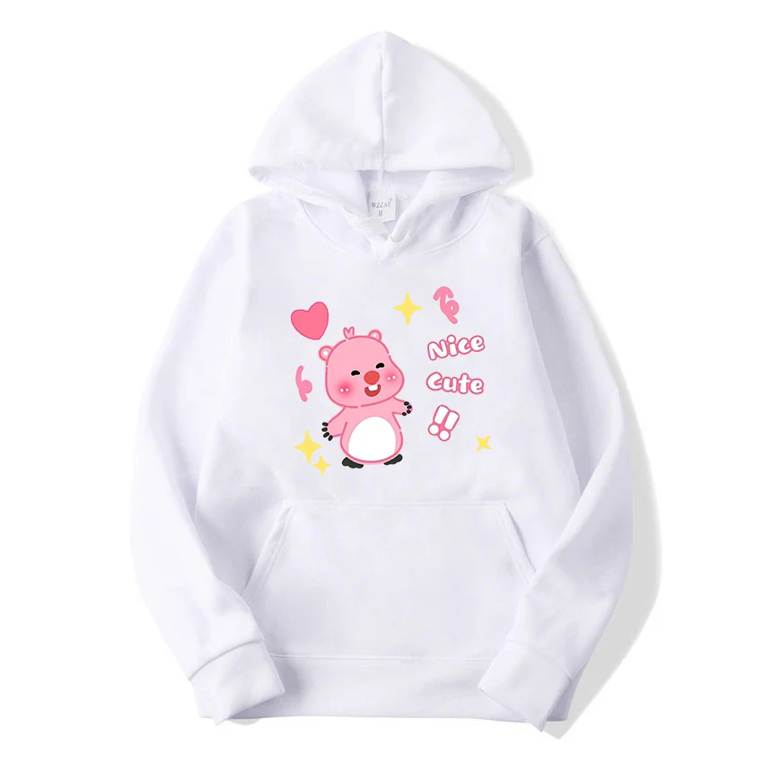 Korean popular doll Loopy printed hoodies Couple student sports street casual hoodie