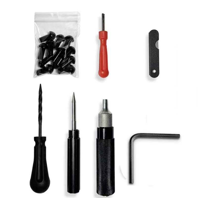 Automobile motorcycle tire repair plug tool set tire wheel repair kit mushroom plug probe nozzle