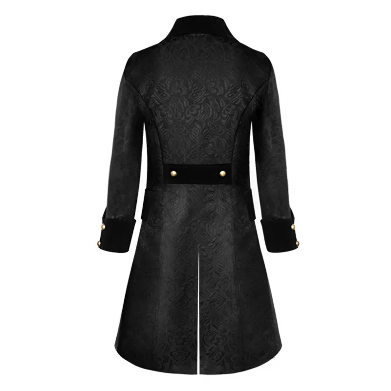 เสื้อคลุมผู้ชายสไตล์ยุคกลาง ปักลายดอกไม้สีพื้น  วินเทจ  สำหรับฤดูหนาว  คอลเลคชั่นฤดูหนาว