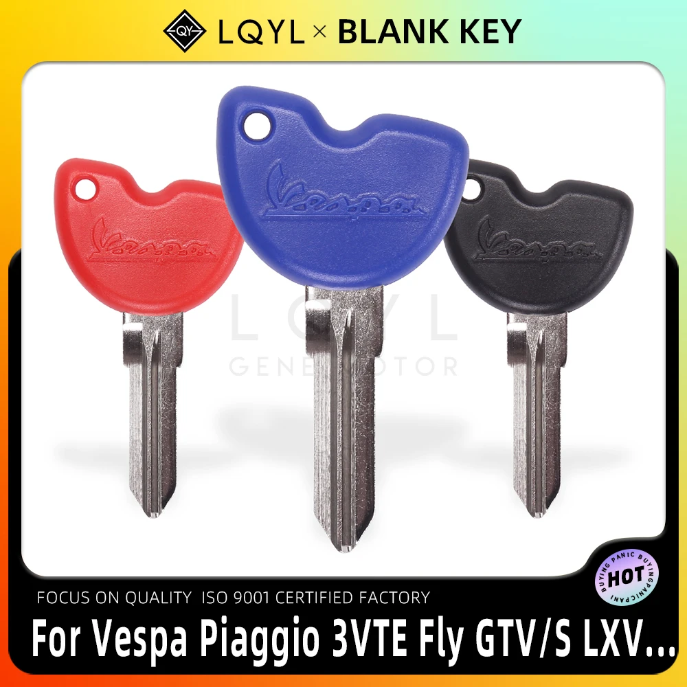 LQYL Blank Key Motorcycle Replace Uncut Keys For Vespa Piaggio 3VTE Fly 125 200 250 300 GTV LXV150 GTV250 GTS GTS250 GTS300 ie