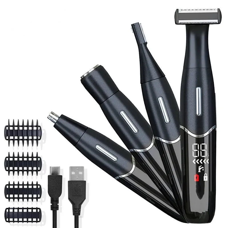 4 in 1 Intimate Areas Haircut Shaver Women Bikini Line Sensitive Razor Balls Eggs Pubic Hair Shaving Trimmer Face Beard Clipper