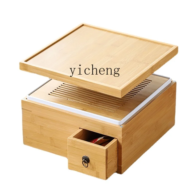 Zc Large Tea Tray Kung Fu Tea Set Household Minimalist Tray Tea Table Multifunction Storage Box