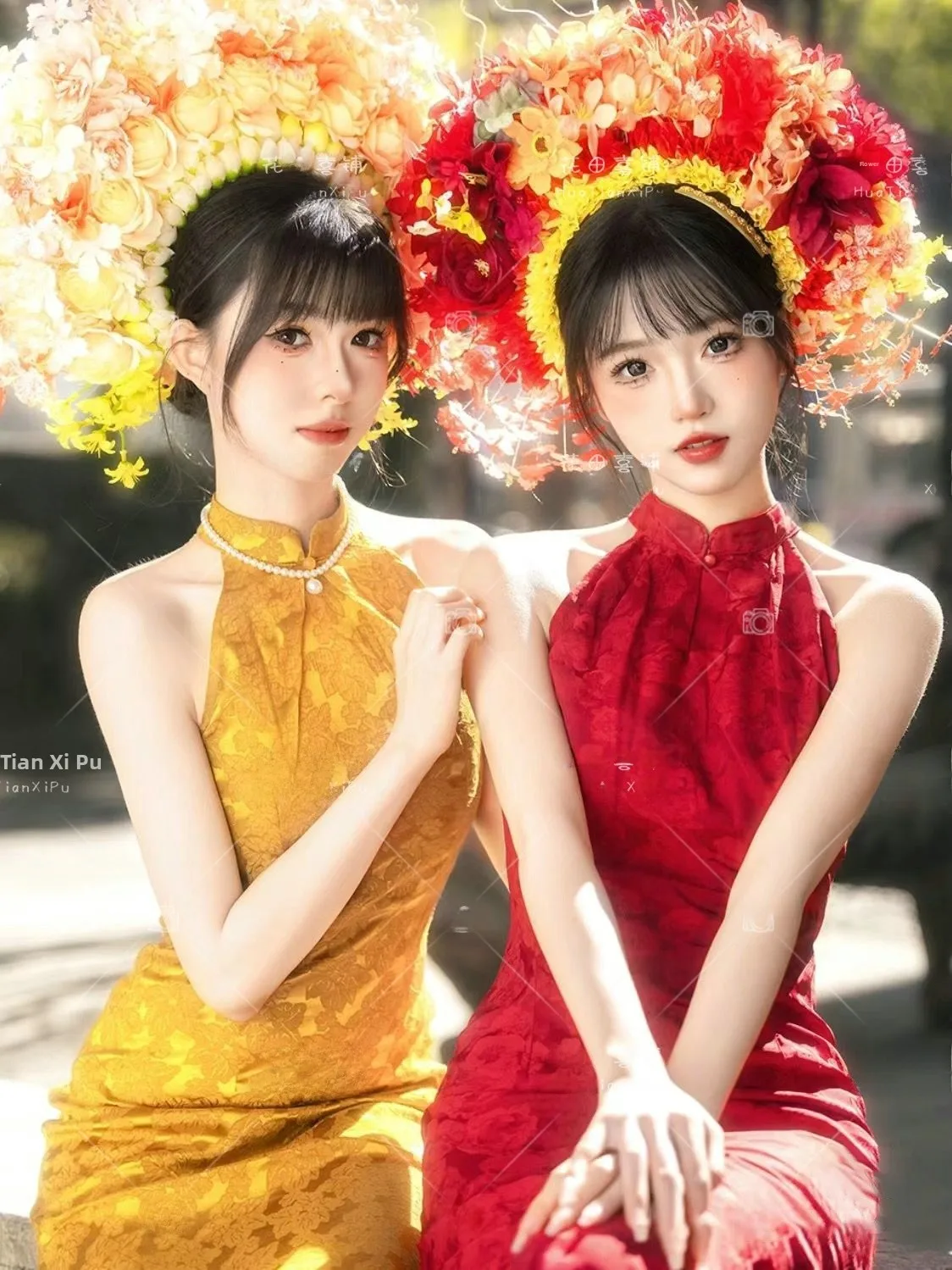 

Ретро-заколка для волос в стиле Цюньчжоу, женская, с цветочным узором, для путешествий и фотосессий, в этническом стиле, для уличных съемок, с флагом, для костюма, женская мода