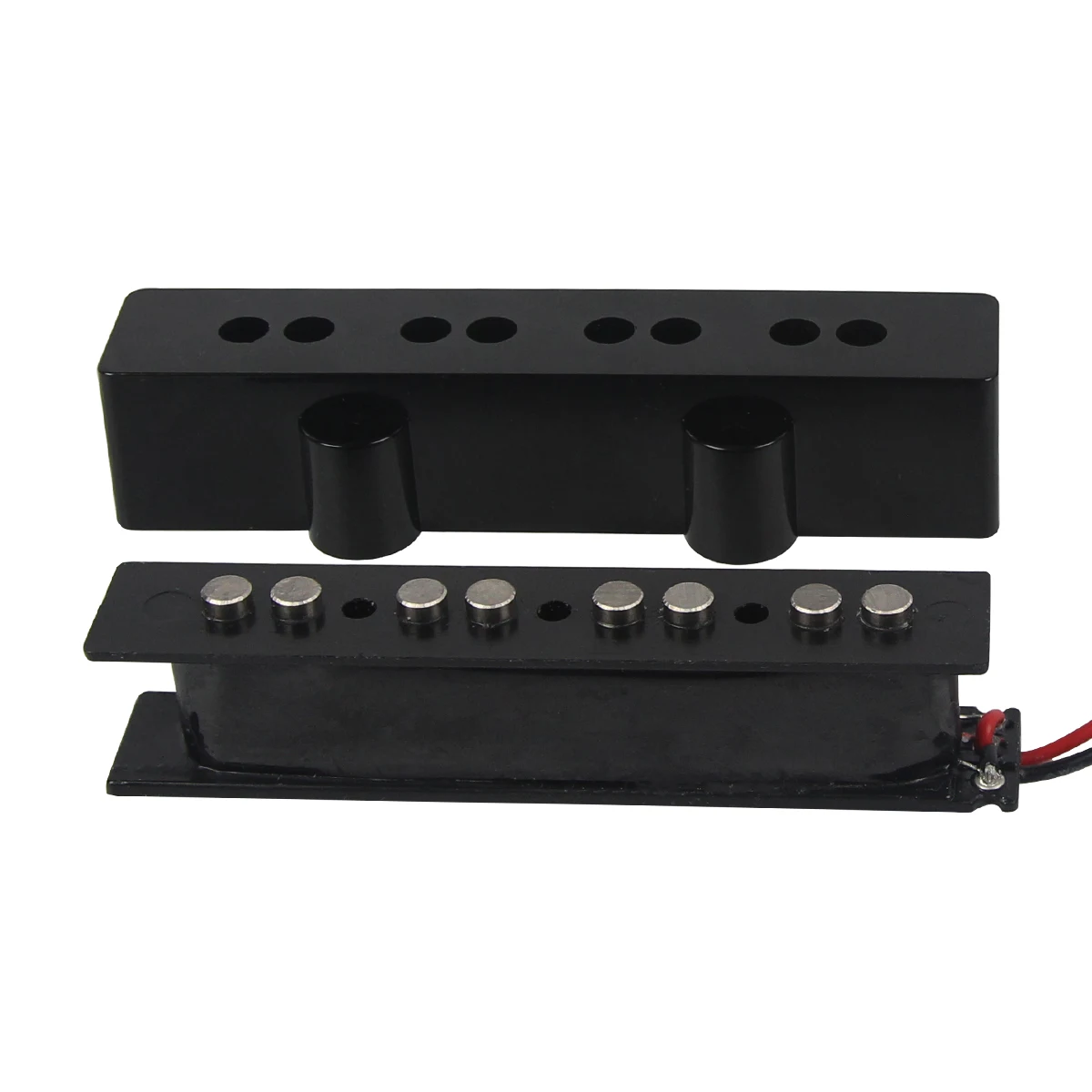 مجموعة FLEOR من التقاطات Alnico 5 Bass ذات الطراز المفتوح JB Neck Bridge باللون الأسود لـ Bass 4 أوتار