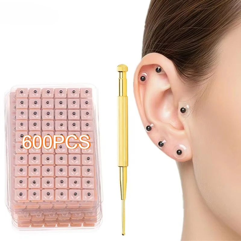 600Pcs Non-Invasive Acupuncture Massage Sticker Kit & 1PC Acupuncture Pen Facial Reflexology Massage Tool Body Acupressure Kit