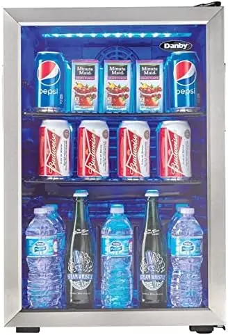 NO.1 DBC026A1BSSDB 95 Can Beverage Center, 2.6 Cu.Ft ตู้เย็นสําหรับชั้นใต้ดิน, ห้องรับประทานอาหาร, ห้องนั่งเล่น, ตู้แช่เครื่องดื่มที่สมบูรณ์แบบสําหรับ B