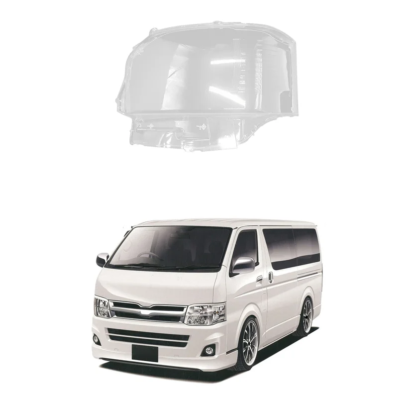 

2X For Toyota Hiace 200 Series 2010-2013 Left Headlight Shell Lamp Shade Transparent Lens Cover Headlight Cover