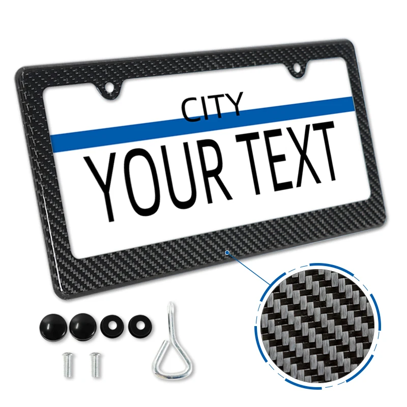 

Universal US Standard Size Carbon Fiber Car License Plate Frame Cover Holder 16*32CM License Plate Frame Protection Parts