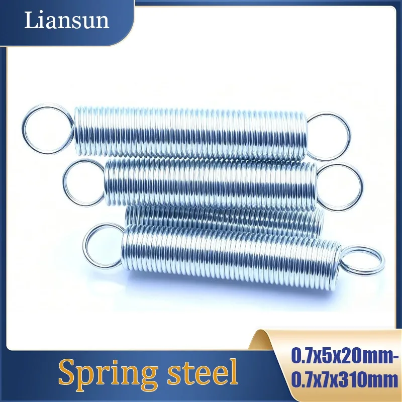 Single-Coil Closed-End Tension Spring Overall Length 0.7x5x20 mm – 0.7x7x310 mm Galvanized Tension Spring Tension Spring Steel