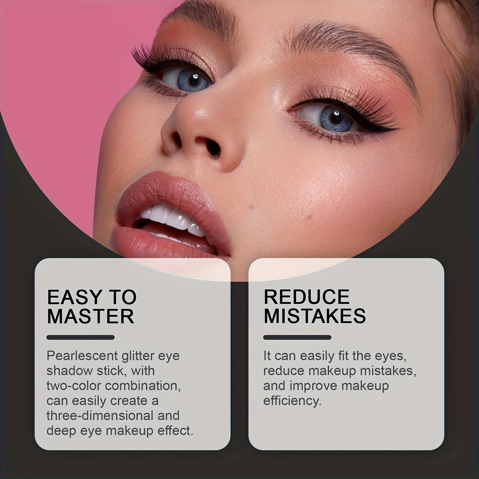 Asistente de maquillaje de ojos: 2 pinceles especiales para sombra de ojos, herramientas para sombra de ojos, plantillas de maquillaje rápidas, moldes para sombra de ojos, adecuados