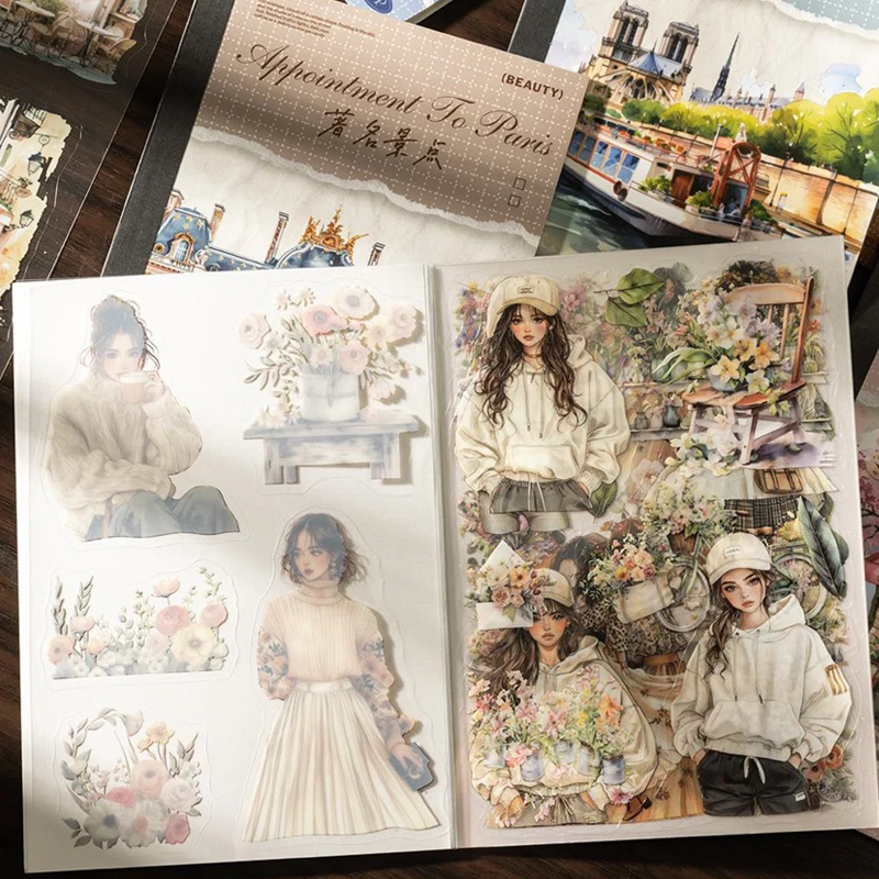 

Mr. Paper, 2 стиля, 54 листа/пакет, европейский и американский современный стиль, аквапейзаж, высеченная наклейка, книга «сделай сам», альбом для рисования, телефон