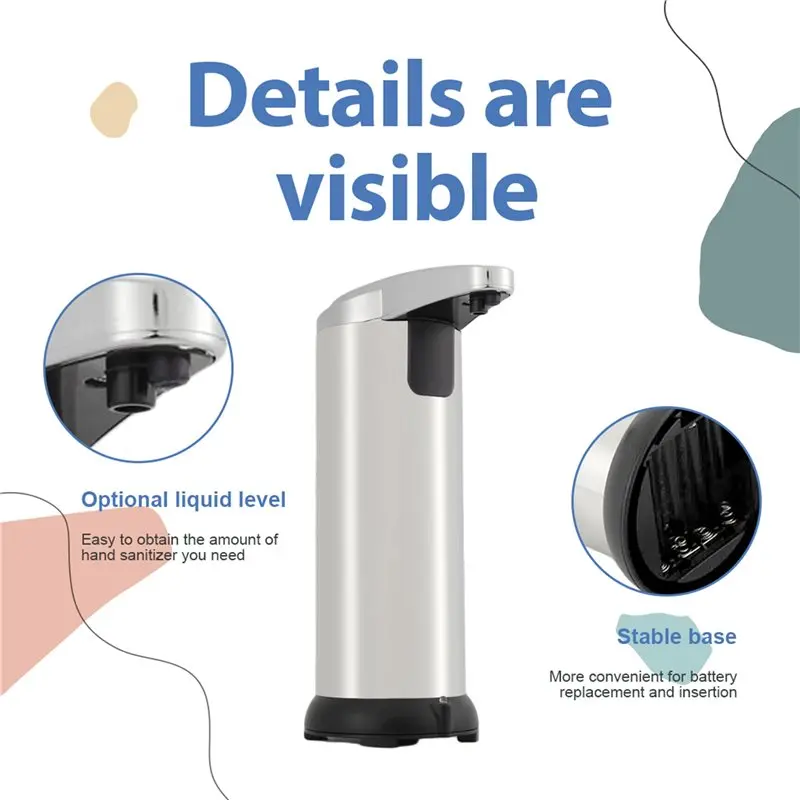 NEW HOT In Stock-Automatic Soap Dispenser Touchless With Waterproof Base, 250Ml Liquid Soap Dispenser For Kitchen Bathroom Hotel