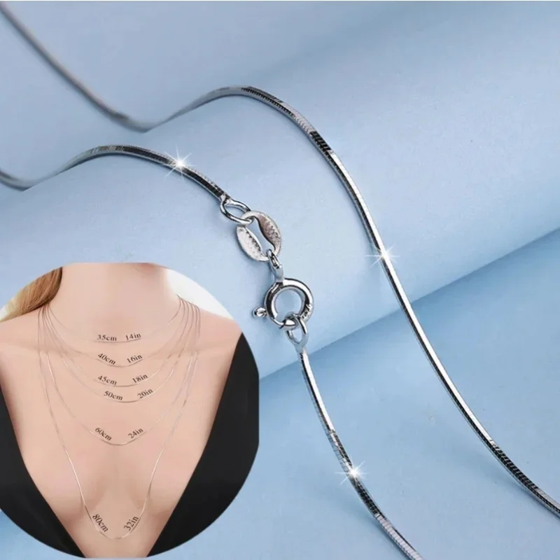 

SOMILIA S925 Sterling Silver Snake Nacklace Women Trendy Simple Gold silver 0.7mm Italy Necklace Jewelry Accessories