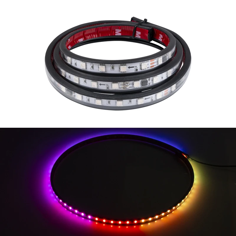 24V Car Truck Medium Net Colorful Streamer Light Body Decor Light LED Colorful Turn Signal Warning Light Car Styling Accessories