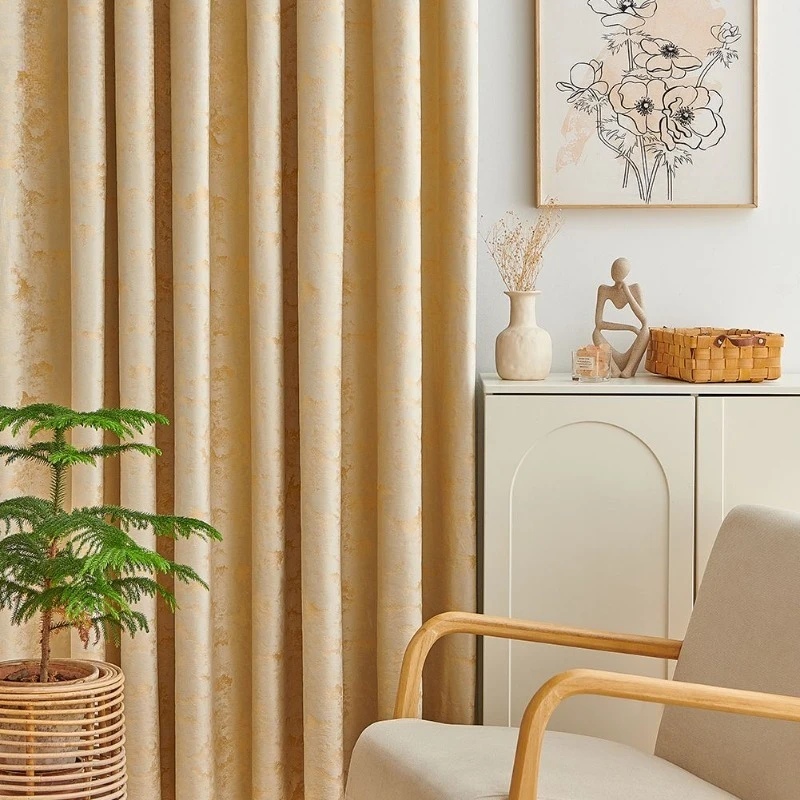 European Luxurious Gold-plated Velvet Curtains Blackout Curtains for Living Dining Room Bedroom Custom Size Fashion Decoration