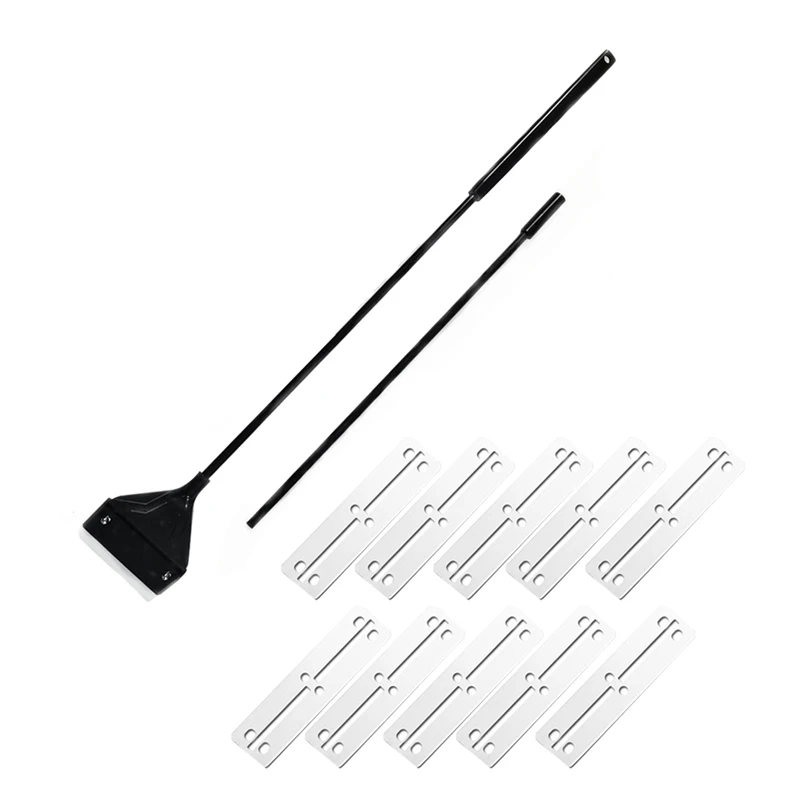 Aquarium Algae Scraper Fish Tank Cleaner Maintenance Glass Cleaner Scraper With Extension Rod And 10 Blades