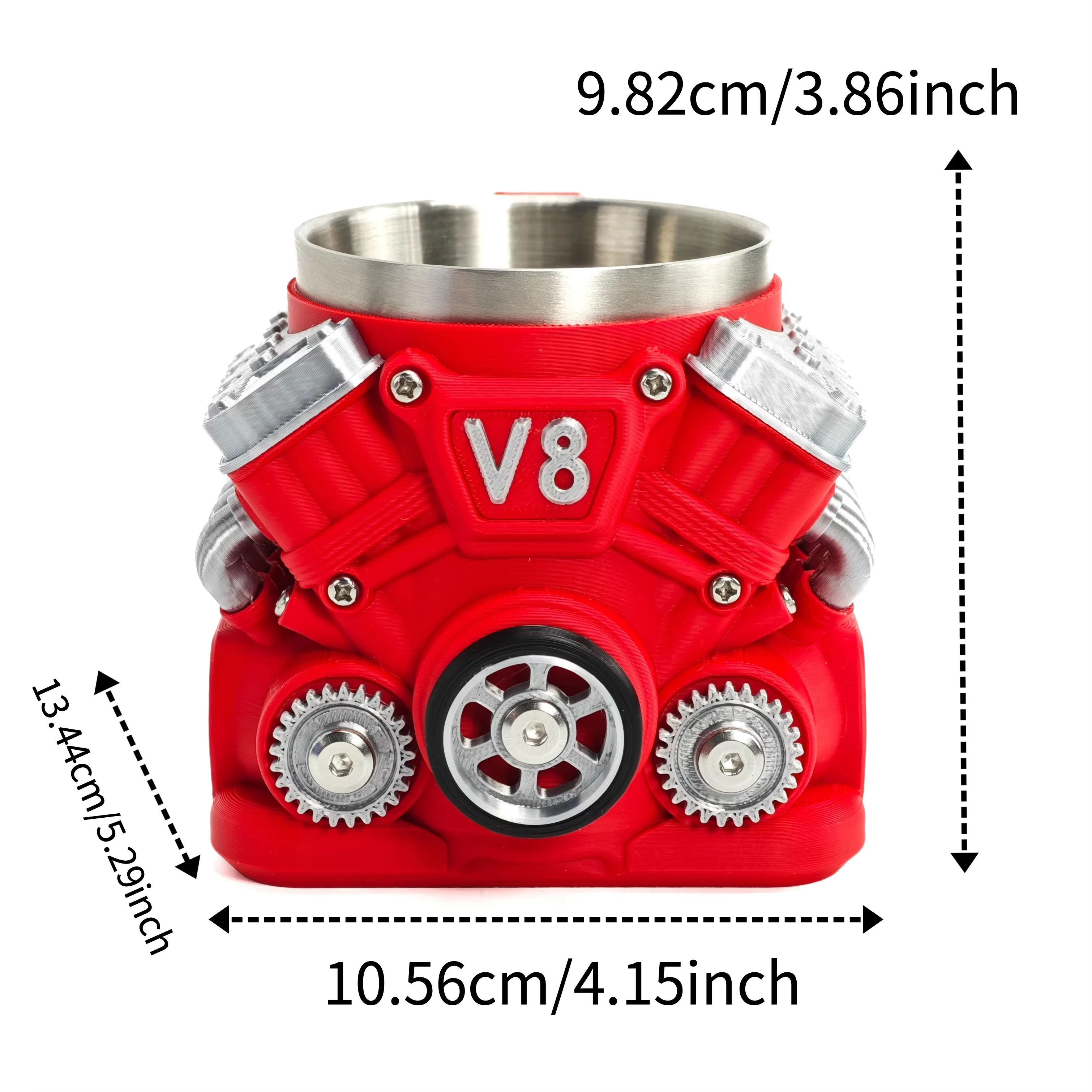 V8 Engines Stainless Steel Coffee Mug Creative Resin Water Cup Funny V6 Engines… - Image 6