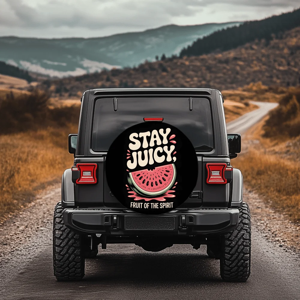 Summer Watermelon Print Pattern | 30/34 Inch Multi-Functional Tire Cover, Suitable For Jeeps, Trailers, RVs, Off-Road Vehicles,