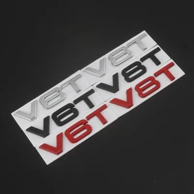 5X 3D Metal V6T V8T Side Wing Fender Emblem Sticker Rear Trunk Badge Decals for A4 A3 A5 A6 A7 A8 Q3 Q5 Q7 S3 S4 S5 S6 RS