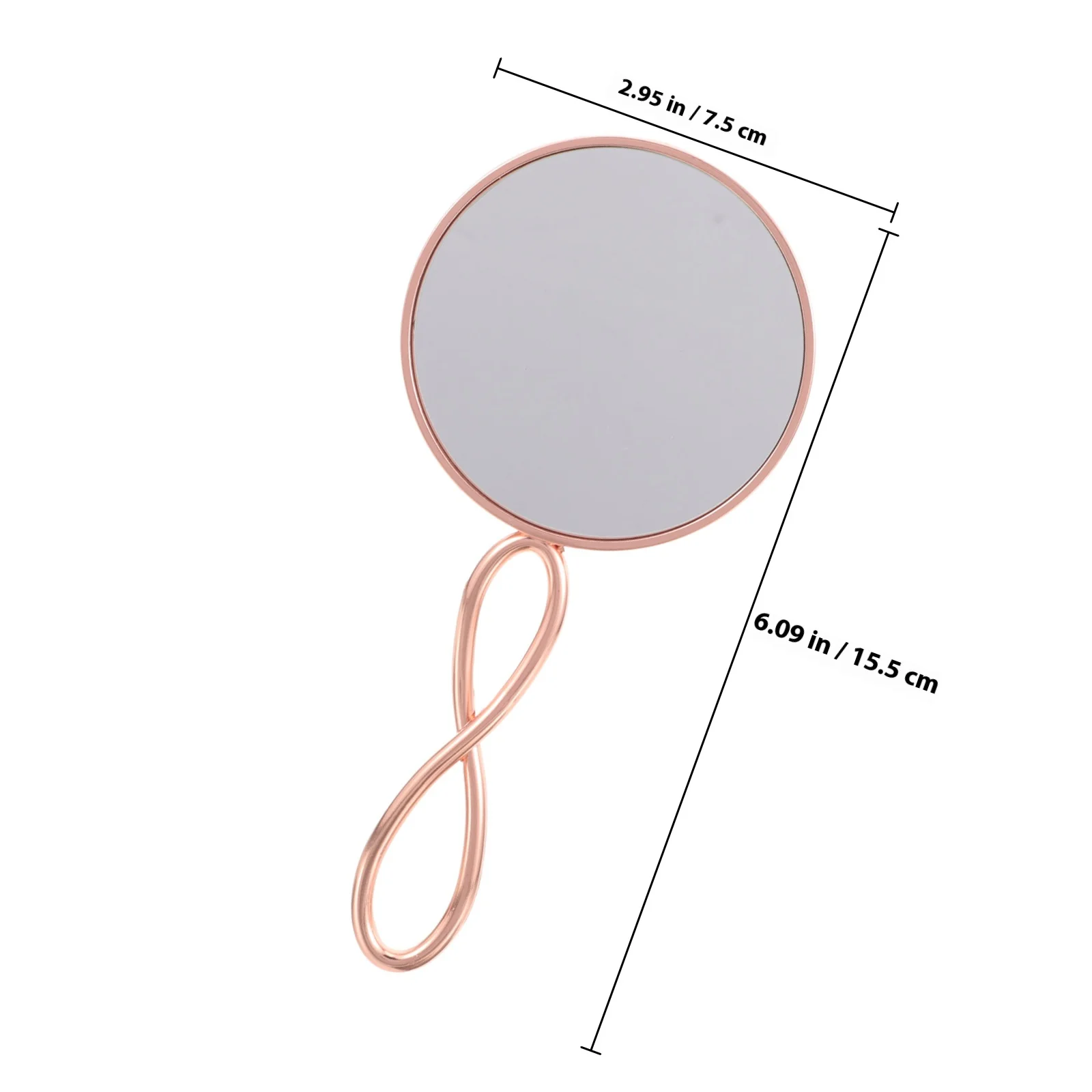 مرآة محمولة للنساء للمكياج، مرآة يدوية خفيفة الوزن للسفر، سطح معدني عاكس عالي الوضوح