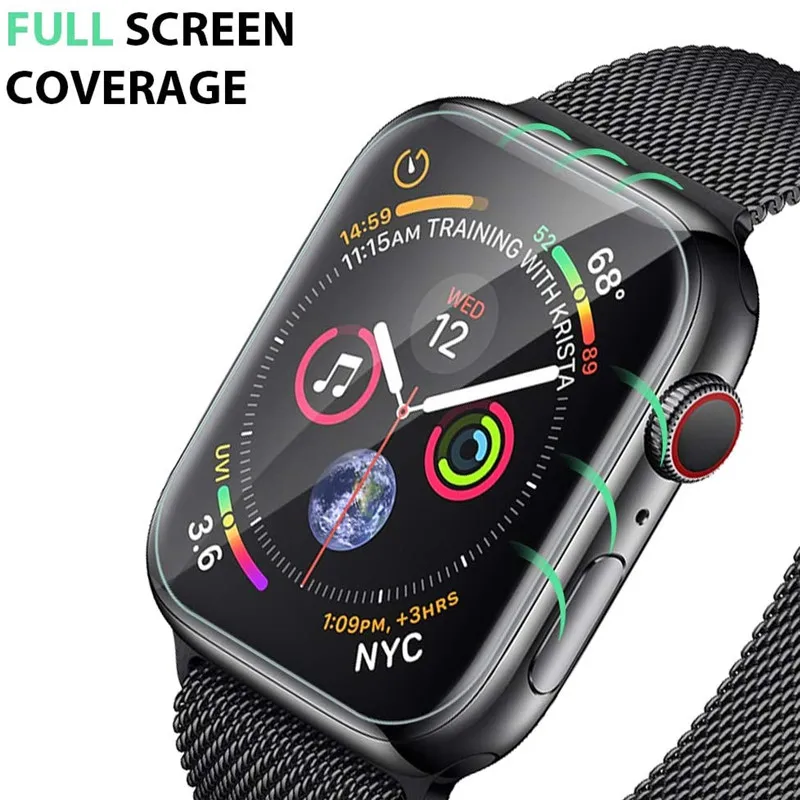 1 шт. Защитная пленка для экрана для Apple Watch 9 8 7 6 SE 5 4 3 полная защитная пленка для iWatch серии 38 мм 40 мм 41 мм 42 мм 45 мм 49 мм