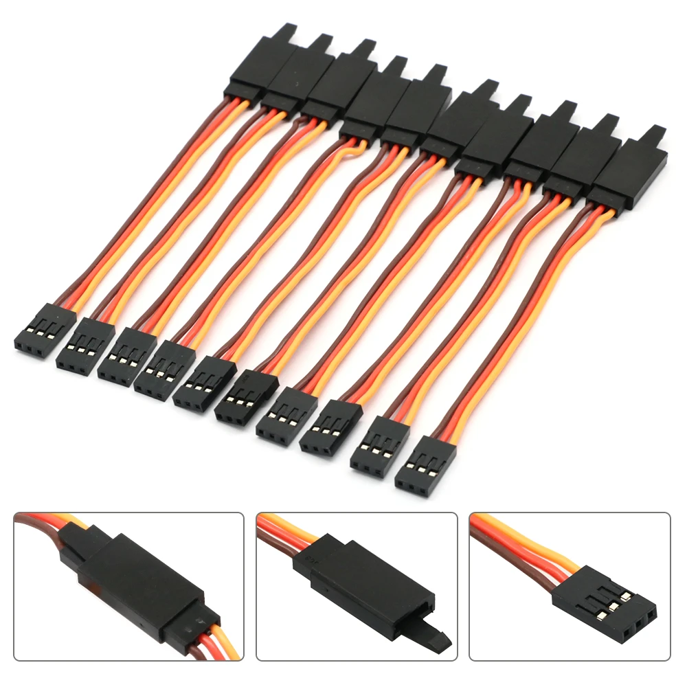 Image of 10 Stück 100 / 150 / 200 / 300 / 500 / 1000mm Anti-Verlust 60-adriger Servo-Verlängerungskabel für RC Futaba JR Stecker auf Buchse