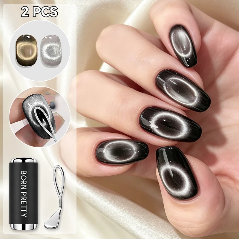 BORN PRETTY Shock Resistant Strong Cat Magnet Eye Stick Double-Head  Magnet Pen Set French Tip Effect Nail Art DIY Home Salon