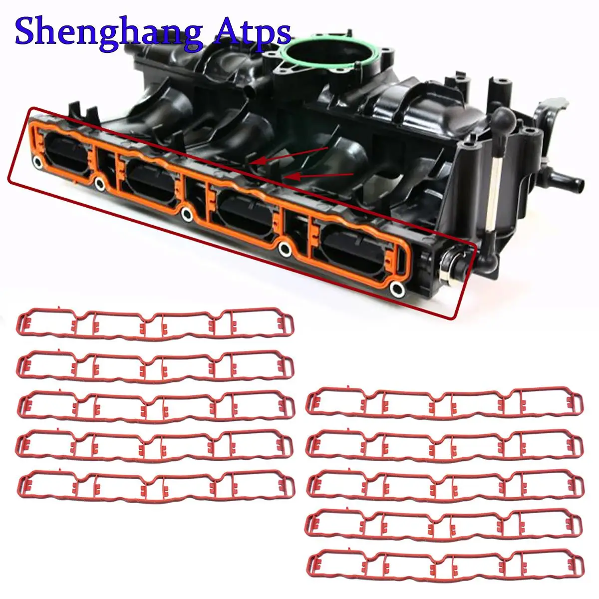 10 Pcs 06F129717D 2.0T TSI Intake Manifold Gasket Seal for VW Golf Passat Tiguan Beetle CC Audi A3 TT 06J 133 201G 06J 133 201AL